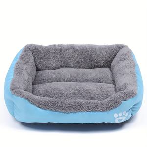 Großhandel Mehrfarbiges Rechteckiges Haustier-Sofa Atmungsaktives Waschbares Plüsch-Baumwoll-Katzenbett Hundebett Heizendes Warmes Kissen - Product Image 2