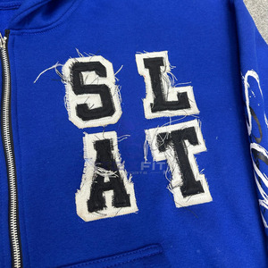 Sweat à capuche à fermeture éclair imprimé numérique avec logo personnalisé 100% sweat à capuche unisexe respirant écologique en molleton de coton - Product Image 3