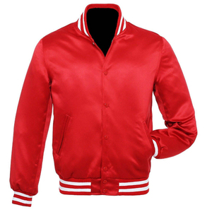 Veste de baseball varsity pour homme, sur mesure, de haute qualité, en gros, avec col montant et broderie sur le devant - Product Image 4