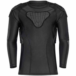 2026 Black <b>Mens</b> Training <b>padded</b> <b>shirt</b> Compression Protective Wear Wholesale - Product Image 4