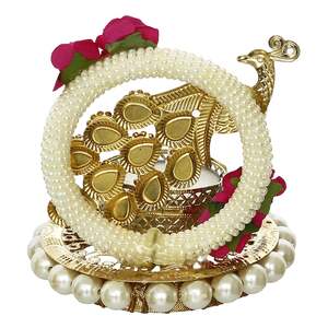 Porte-bougie chauffe-plat en métal motif paon floral pour Diwali, Navratri, Ganesh Chaturthi, décoration intérieure - Product Image 4