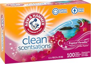 ARM & HAMMER Fabric Softener Dryer Sheets, Tropical Paradise, 100 Sheets/Pack, 6 Packs/Carton - Product Image 5