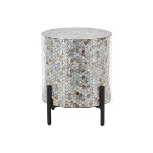 Table basse moderne écologique en nacre incrustée, avec base en métal noir, faite à la main, de haute qualité, décoration d'intérieur - Product Image 2