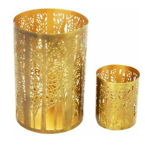 Metal White <b>Hurricane</b> Pillar Candle Holders - Product Image 6
