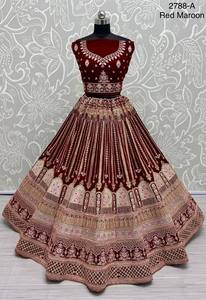 นักออกแบบ lehenga choli กับดีไซเนอร์แผงทำงาน dupatta - Product Image 3