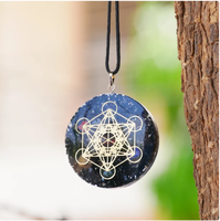 Collier PENDANT METATRON fait à la main, cube de Metatron, chakra, pendentif en orgone