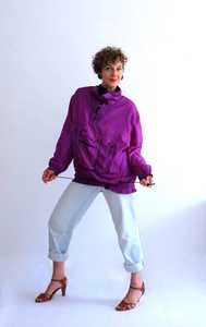 Veste coupe-vent vintage en peau de mouton, pull-over, tricotée, respirante, vêtements de sport - Product Image 2