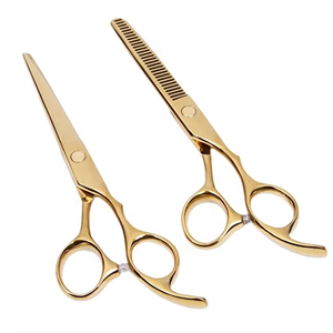 Ciseaux de coiffure de qualité supérieure, finition titane, acier inoxydable, ciseaux de barbier pour professionnels droitiers - Product Image 1