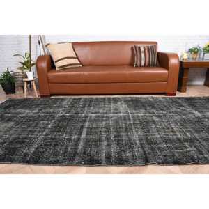 Alfombra de 4.6x10 pies, Alfombra Turca Vintage Grande, Alfombra de Lana Negra - Product Image 2
