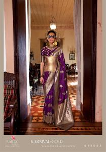 Nuevo Rajtex Karnival Gold Handloom Weaving Design Festival Sari especial - Product Image 3