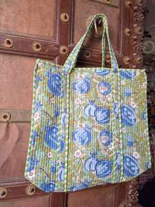 Personalised Women's Cotton Zipper Chains Portable Vintage Large Capacity Tote <b>Bag</b> <b>Quilted</b> - Product Image 2