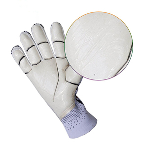 Gants de gardien de but en cuir personnalisés Blanc Rouge Noir Impression éclaboussures Respirant Antidérapant Durable Imperméable Gants de football à doigts complets - Product Image 2