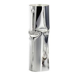 Jarrón de mesa de metal moderno con formas geométricas, ideal para un estilo interior minimalista y contemporáneo - Product Image 1