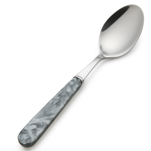 Noir Blanc Marbre Résine Poignée Cuillère De Service Premium En Acier Inoxydable Cuillère Alimentaire Élégant Buffet Vaisselle Vente Chaude Couverts - Product Image 2