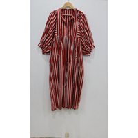 Robe longue décontractée pour femme, été-automne, en coton écologique tissé, lavable, imprimée à la main, motif floral bohème, manches 3/4, avec poches