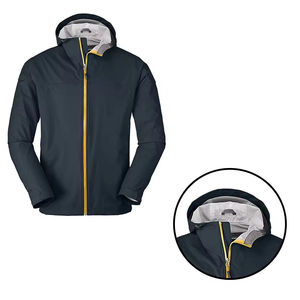 Veste imperméable coupe-vent en polyester imperméable à l'eau personnalisée Manteau à capuche coupe-vent pour l'extérieur Veste pour hommes - Product Image 3