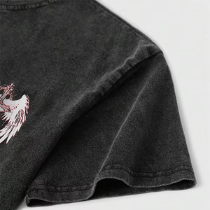 Camiseta con estampado gráfico lavado ácido para hombre de alta calidad Heavyweight 100% algodón para verano - Product Image 6