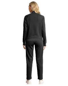 Conjunto Deportivo Personalizado para Mujer con Cremallera y Logotipo Personalizado, Conjuntos Deportivos de Algodón, Pantalones Largos, Conjuntos de Dos Piezas para Mujer - Product Image 3