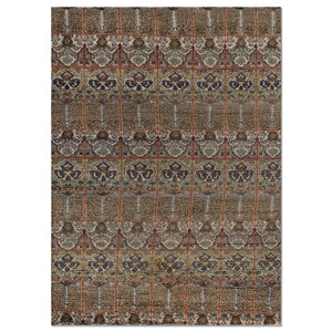 Alfombra de Lana Anudada a Mano Aprezo Verde Pae-6483(Fr) Rectangular con Patrón Floral para Decoración de Sala de Estar, Tamaño Rectangular 9x12 - Product Image 1