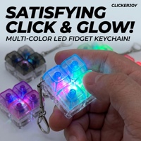 Clavier mécanique 4 touches LED anti-stress, jouet sensoriel, pendentif porte-clés en PC transparent, accessoire de bureau, cadeau de vacances pour adultes et enfants