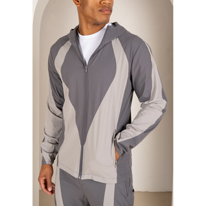 Ensemble survêtement pour homme personnalisé, sport d'hiver, nylon/coton respirant, écologique, doublure polaire à capuche, fermeture éclair, short de jogging - Product Image 6