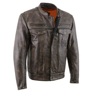 Chaqueta de Cuero para Hombre, Estilo Biker, Corte Ajustado, Resistente, para Invierno, Uso Casual, Diseño Elegante, Calidad Premium - Product Image 1