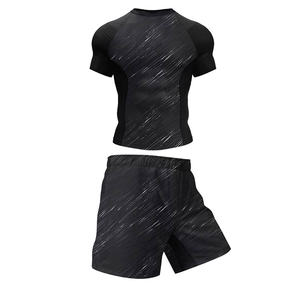 Ensemble de course léger sur mesure en gros, vêtements de sport de fitness, ensembles de survêtements respirants serrés, rashguard MMA, ensemble 2 pièces - Product Image 2