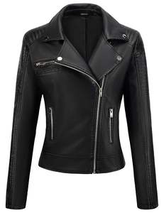 Chaqueta profesional de cuero genuino hecha en fábrica para damas Chaqueta de cuero de motocicleta con impresión de logotipo personalizado - Product Image 1