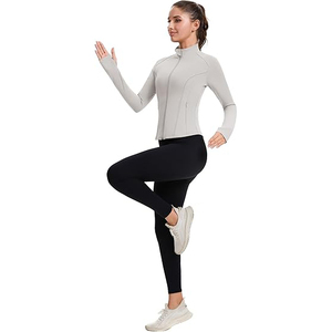 Chaqueta Deportiva Ligera con Cremallera Completa para Mujer, Ropa de Yoga Suave, Cómoda, de Nailon y Elastano, para Entrenamiento - Product Image 4