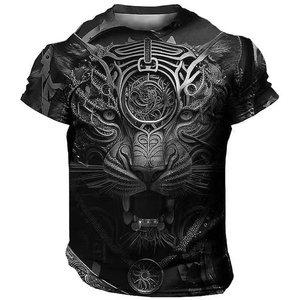 Camiseta con estampado 3D para hombre, camiseta de manga corta de gran tamaño con cuello redondo de verano - Product Image 4