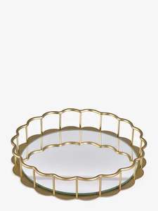 ถาดสี่เหลี่ยมทองเหลืองโบราณพร้อมที่จับถาดเน้นการตกแต่งและเน้นการเสิร์ฟโลหะแบบโบราณสำหรับโต๊ะกาแฟหรือที่กลาง - Product Image 4