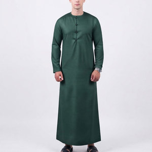 Qamis arabe moderne pour homme, vêtement traditionnel, longueur cheville, léger, respirant, en coton, pour la prière quotidienne, coupe décontractée - Product Image 1