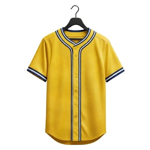 เสื้อเบสบอลเยาวชนแบบปักลายสไตล์อเมริกัน สีเหลืองและเขียว ลายบล็อกสีทั้งตัว แบบซับลิเมชั่น สั่งทำได้ - Product Image 3