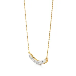 Collar de Barra con Flor Chapado en Rodio Oro Rosa con Diamante de Moissanita de Jade y Perla - Joyería de Compromiso de Oro de 18K de Moda - Product Image 3