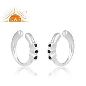 Nouvelle tendance 925 argent Sterling naturel noir colonne vertébrale pierre précieuse boucle d'oreille bijoux personnalisés pour les femmes cadeau pour elle - Product Image 3