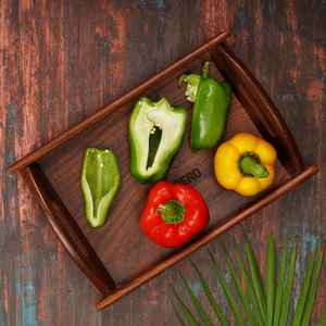 Plateau de service en mosaïque en marbre avec incrustation de nacre Décoration de table à manger Boho moderne Cadeau de maison rustique - Product Image 2