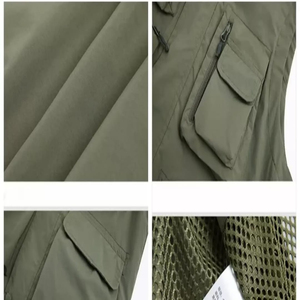 เสื้อกั๊กคาร์โก้ซาฟารีอเนกประสงค์สำหรับผู้ชายในฤดูหนาวผ้าโพลีเอสเตอร์/ ผ้าฝ้ายแห้งเร็วสไตล์สตรีทสำหรับเดินป่าและตกปลา - Product Image 4