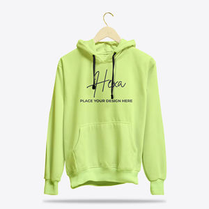 100% coton blanc polaire basics sweats à capuche hommes poids lourd 600 GSM Boxy Fit plaine imprimé sueurs A Capuche hommes sweats à capuche - Product Image 5