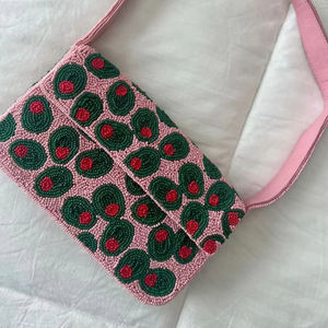 กระเป๋าถือประดับลูกปัดสุดหรู พร้อมลายปักเพสลีย์อันประณีต กระเป๋าถือลูกปัดแบบปรับแต่งได้ พร้อมตัวเลือกสีโลโก้ - Product Image 1