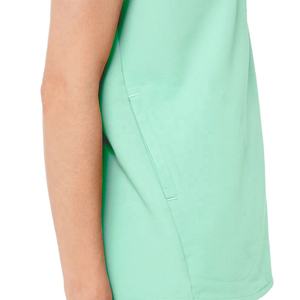 Combinaison médicale à col en V d'infirmière à prix d'usine avec logo personnalisé et uniforme à manches courtes en tissu pour cliniques et hôpitaux - Product Image 4