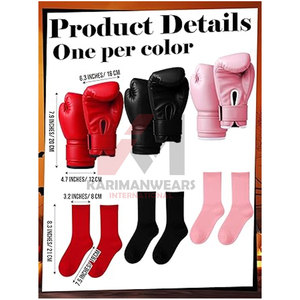 Halloween Boxing Costume Women Black Red Pink Boxer Outfit Cosplay Satin Robe Boxing <b>Gloves</b> Socks Sexy Fighter Champion - Product Image 3