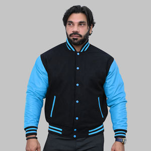 Veste universitaire vierge en mélange de laine personnalisée pour l'hiver Manteau de baseball brodé personnalisé Veste à manches en cuir pour l'hiver - Product Image 4