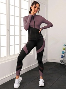 Women's Fitness Tracksuit Set Long Sleeve Zipper Jacket Jogger <b>Pants</b> Quick Dry Breathable Gym Wear OEM Wholesale - Product Image 6