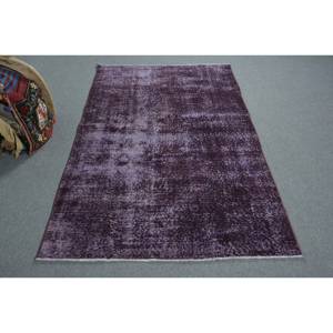 Tapis Vintage en Laine Turque 3.8 X 6.9ft Grande Surface Couvrant Classique Patchwork Design Latex pour Adolescents Couloir Moderne Couleur Violette - Product Image 1