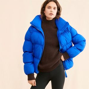 Vente en gros Vêtements d'extérieur surdimensionnés respirants personnalisés avec fermeture éclair Veste d'hiver unie en satin quotidien en coton coupe-vent pour femmes OEM - Product Image 6