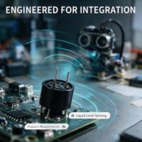 Sensor Pemancar Penerima Ultrasonik Piezo 10mm 40kHz dengan Casing ABS Hitam untuk Pengukuran Jarak