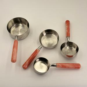 Ensemble de tasses et cuillères à mesurer très vendu, cuillère à mesurer en argent, ensemble de 4 pièces, cuillère à mesurer polie miroir, ensemble à café, outils de pâtisserie - Product Image 5