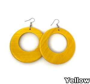 Ensemble de boucles d'oreilles en bois pour femmes à la mode 5 pièces avec base en bois classique perle pierre couleur bonbon bijoux pour anniversaire - Product Image 4