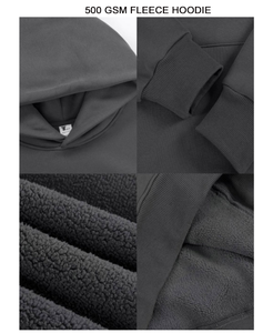 Sudadera con Capucha para Hombre, Estilo Casual, Tallas Grandes, 100% Algodón, Forro Polar, Transpirable, Ropa de Invierno, Alta Calidad, Diseño Sólido - Product Image 2