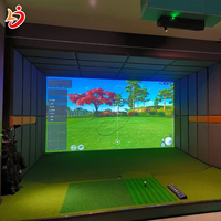 Simulateur de golf interactif à projection d'écran, multi-joueurs, en acier inoxydable, pour intérieur, très vendu
